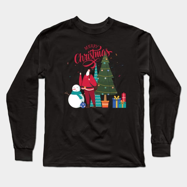 Merry Christmas Long Sleeve T-Shirt by TeesByKimchi